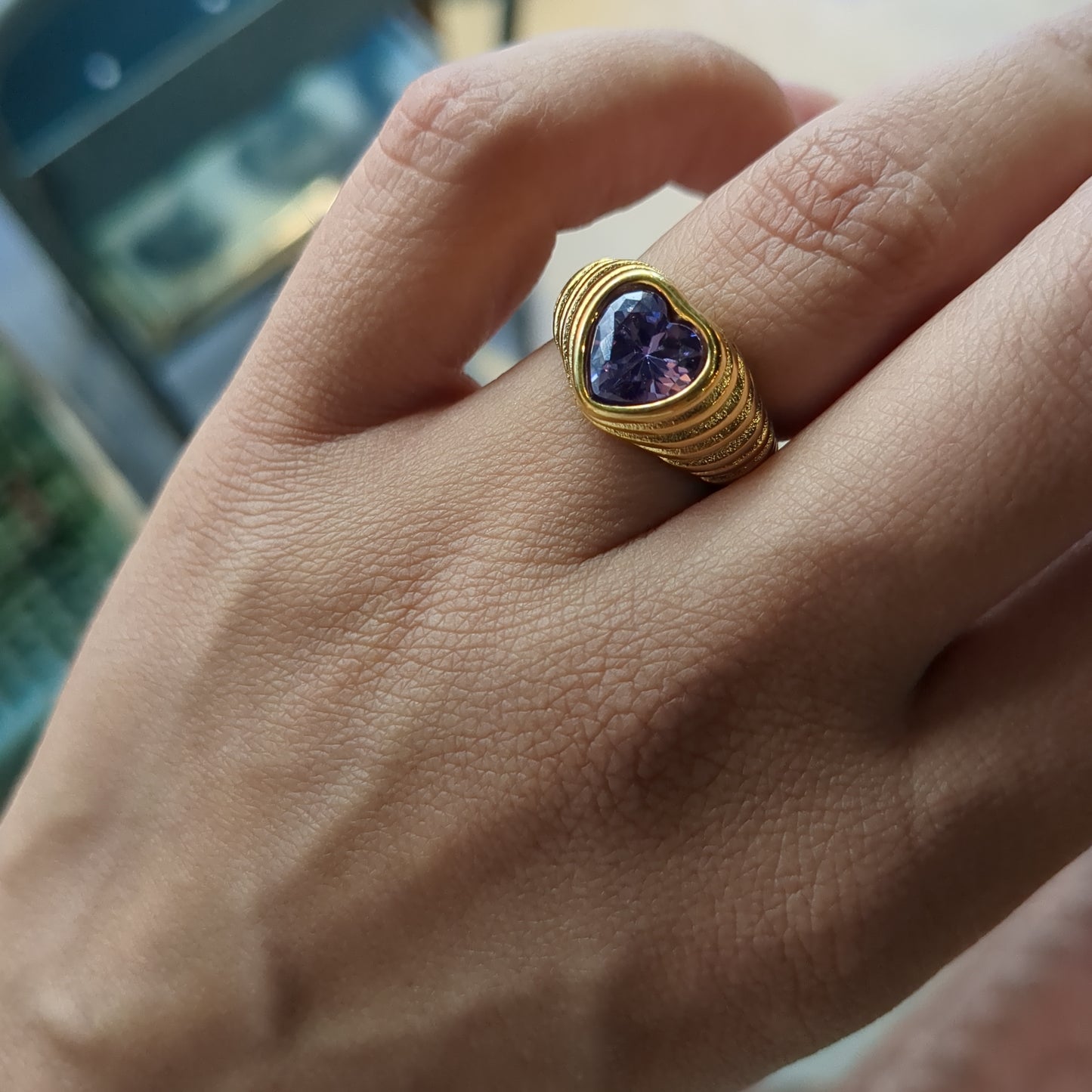 Purple heart ring