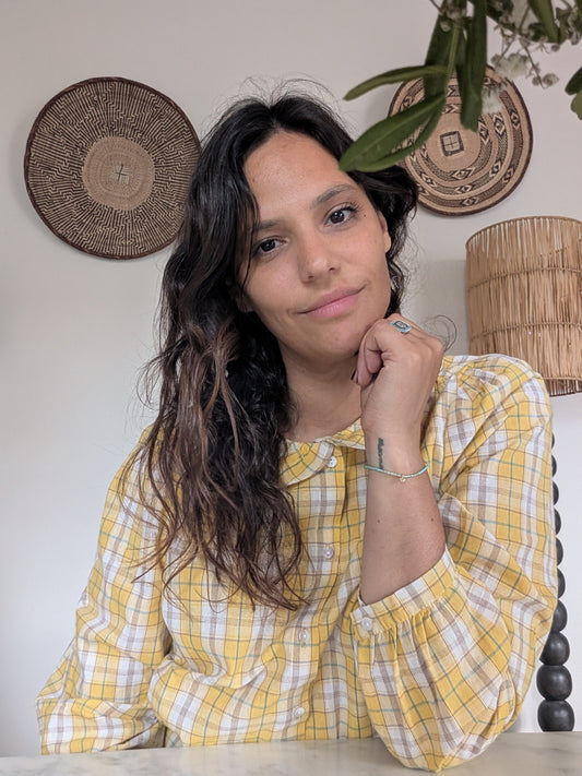 LA BLOUSE À CARREAUX - CITRON