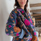 VESTE EN VELOURS BRODÉE - MARINE