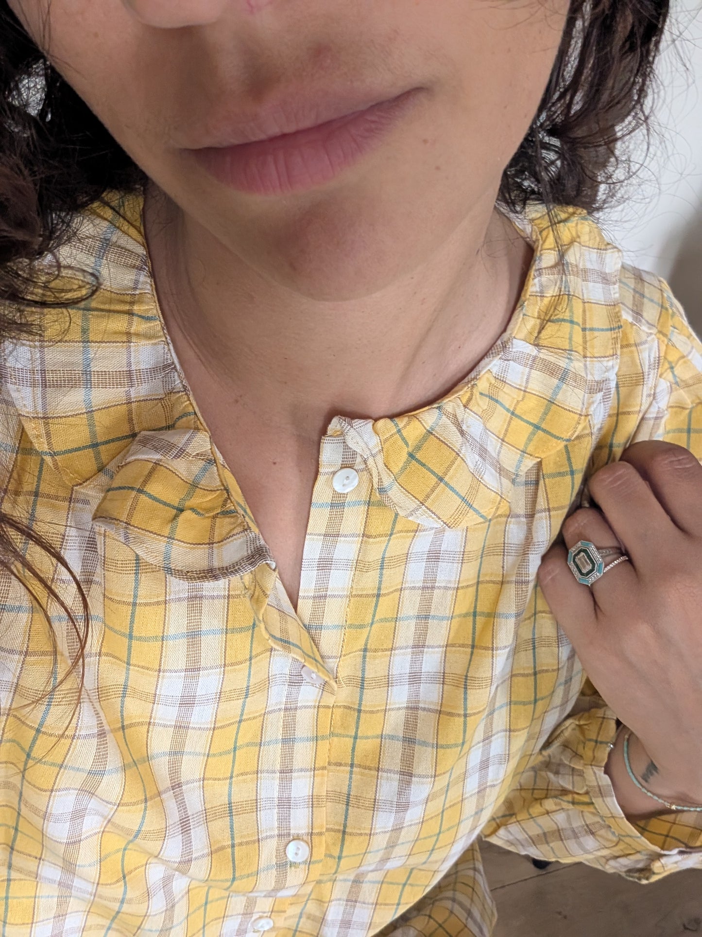 LA BLOUSE À CARREAUX - CITRON
