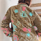 VESTE EN VELOURS BRODÉE - KAKI